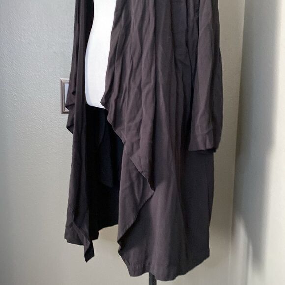 14th & Union Black Layered Front Unstructured Open Front Jacket Cardigan - Picture 3 of 12